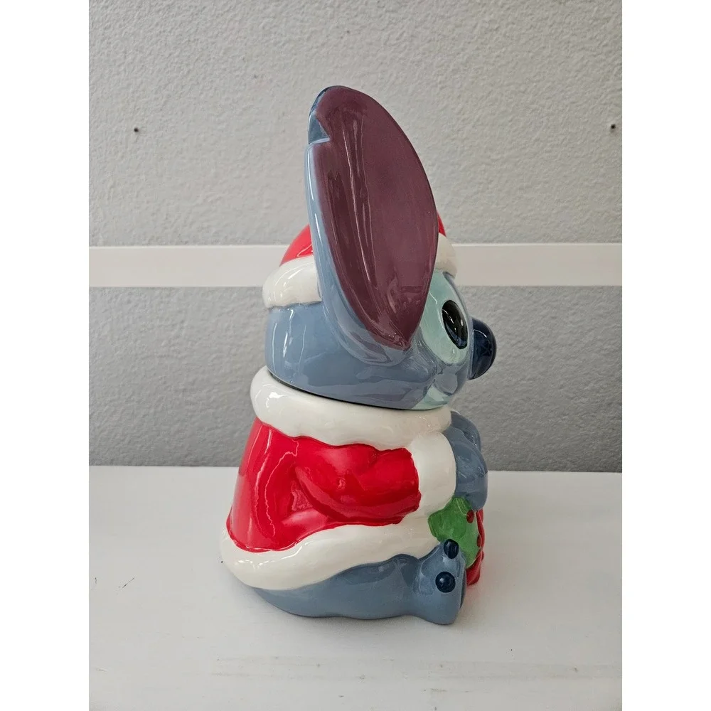 Zrike Brands Stitch Cookie Jar Blue Santa Christmas Disney